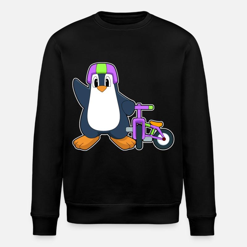 Penguin Bike - Stanley/Stella ROLLER Unisex Organic Sweatshirt - black