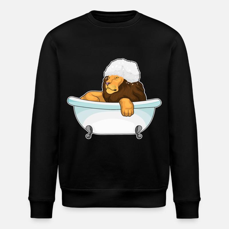Lion Bathing Bathtub - Stanley/Stella ROLLER Unisex Organic Sweatshirt - black