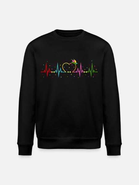 Carnival Confetti Heartbeat - Stanley/Stella ROLLER Unisex Organic Sweatshirt - black