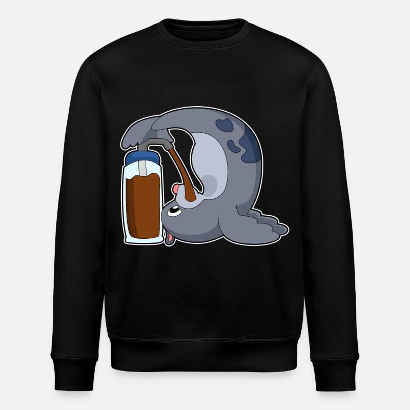 Seehund Kaffee - Stanley/Stella Unisex Bio-Sweatshirt ROLLER - Schwarz