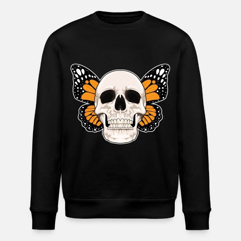 Crâne de papillon - Sweat bio ROLLER Stanley/Stella Unisexe - noir