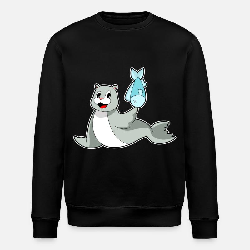 Seal Fish - Stanley/Stella ROLLER Unisex Organic Sweatshirt - black