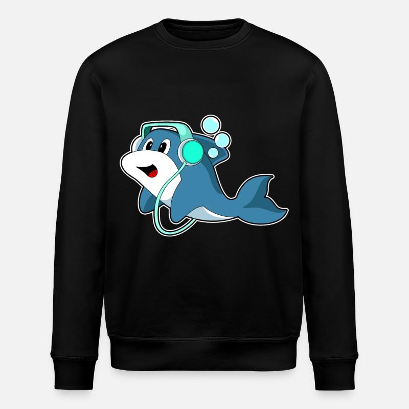 Delfin Headphone Music - Stanley/Stella ROLLER Unisex Organic Sweatshirt - black