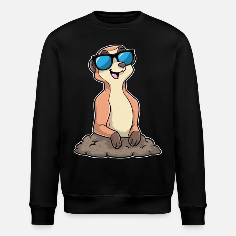Suricate avec des lunettes - Sweat bio ROLLER Stanley/Stella Unisexe - noir
