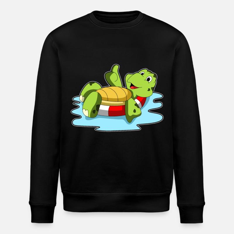 Tortue nageant dans l'eau - Sweat bio ROLLER Stanley/Stella Unisexe - noir