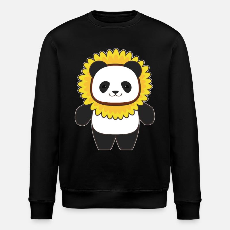 Panda avec un tournesol - Sweat bio ROLLER Stanley/Stella Unisexe - noir