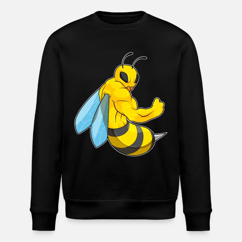Bee as a bodybuilder - Stanley/Stella ROLLER Unisex Organic Sweatshirt - black