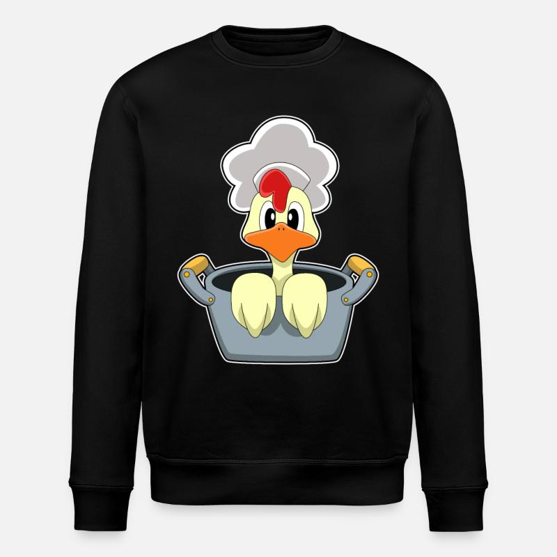 Poulet avec marmite - Sweat bio ROLLER Stanley/Stella Unisexe - noir