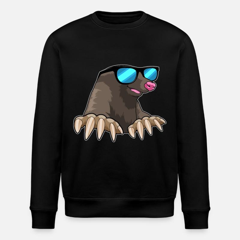 Taupe avec lunettes de soleil - Sweat bio ROLLER Stanley/Stella Unisexe - noir