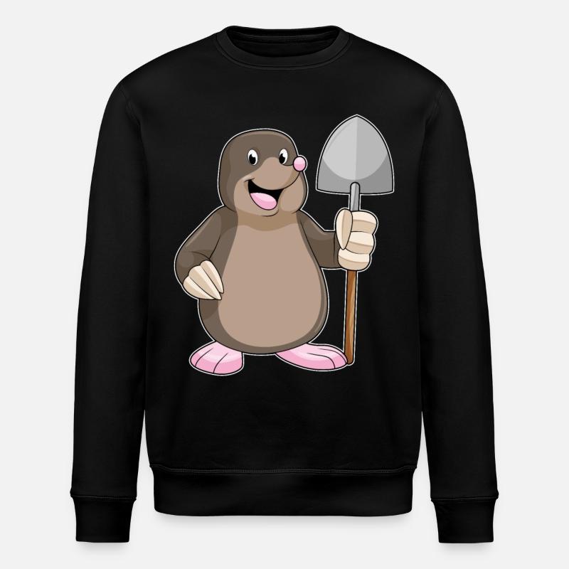 Maulwurf mit Schaufel - Stanley/Stella Unisex Bio-Sweatshirt ROLLER - Schwarz