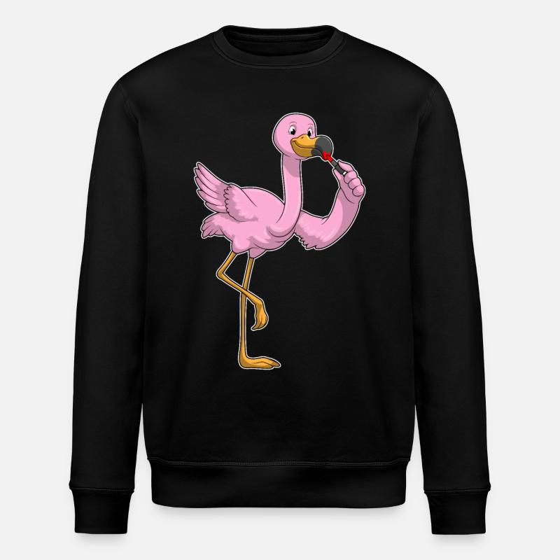 Flamingo with lipstick - Stanley/Stella ROLLER Unisex Organic Sweatshirt - black