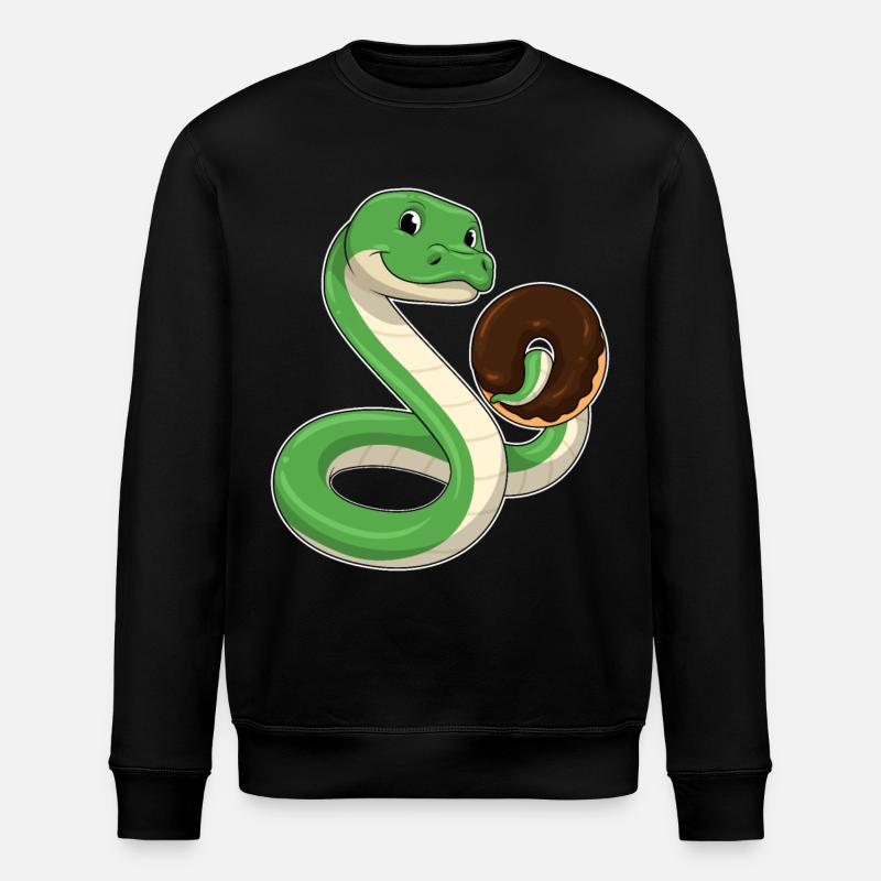 Serpent avec beignet - Sweat bio ROLLER Stanley/Stella Unisexe - noir