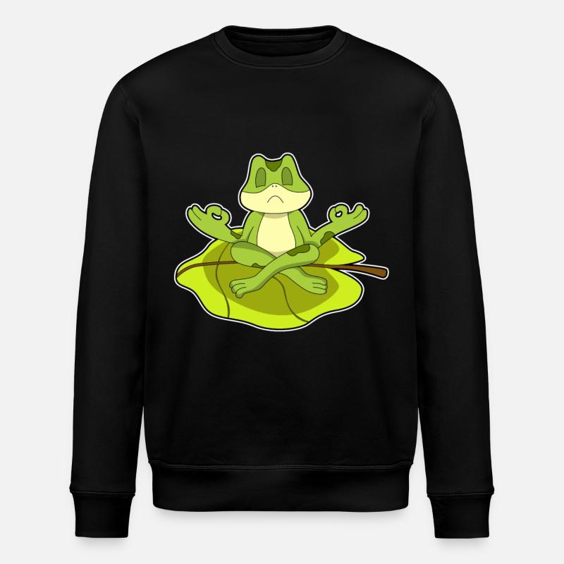 Frog meditating - Stanley/Stella ROLLER Unisex Organic Sweatshirt - black