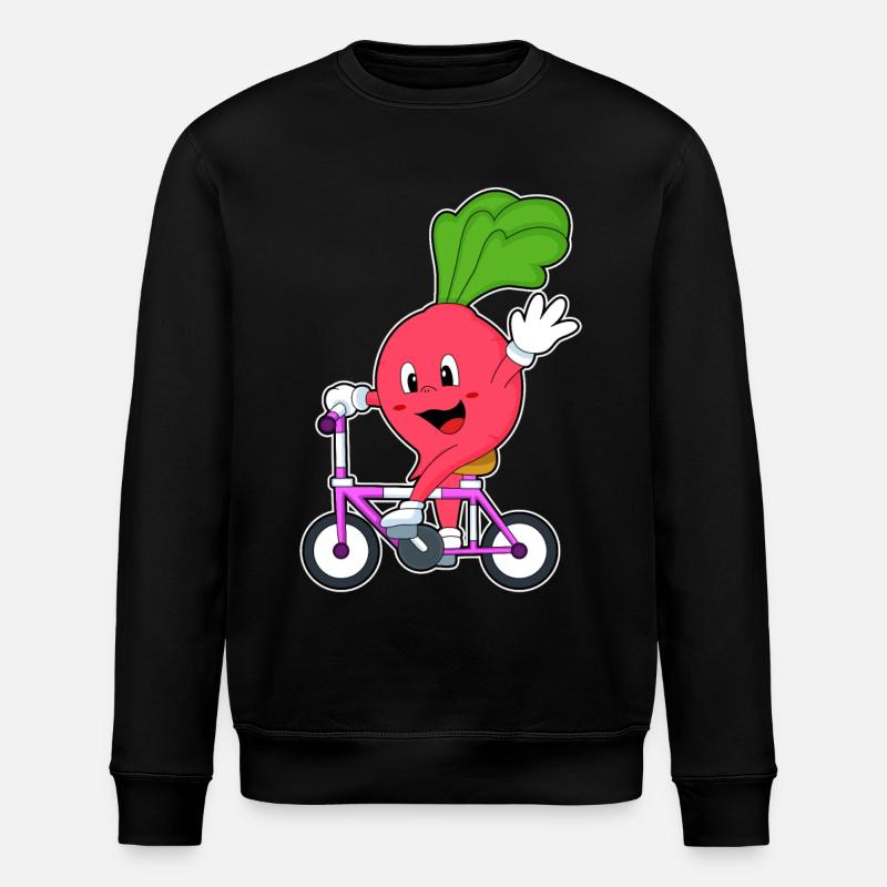 Radishes with bicycle - Stanley/Stella ROLLER Unisex Organic Sweatshirt - black