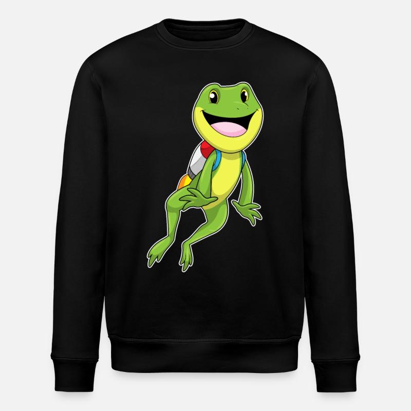 Frog with jetpack - Stanley/Stella ROLLER Unisex Organic Sweatshirt - black