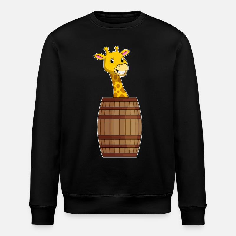 Girafe avec tonneau - Sweat bio ROLLER Stanley/Stella Unisexe - noir