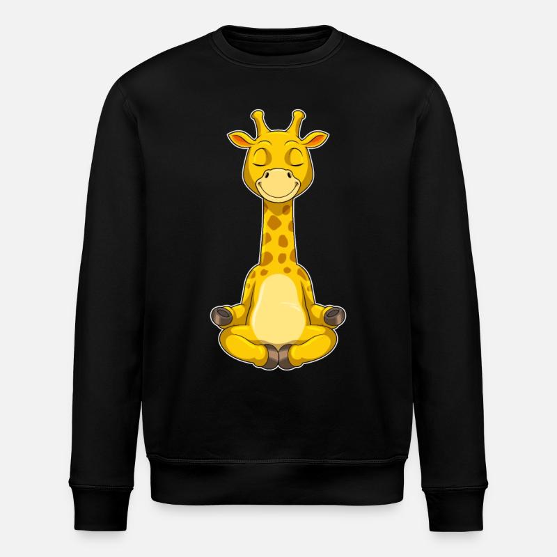 Giraffe at Yoga Meditation - Stanley/Stella ROLLER Unisex Organic Sweatshirt - black