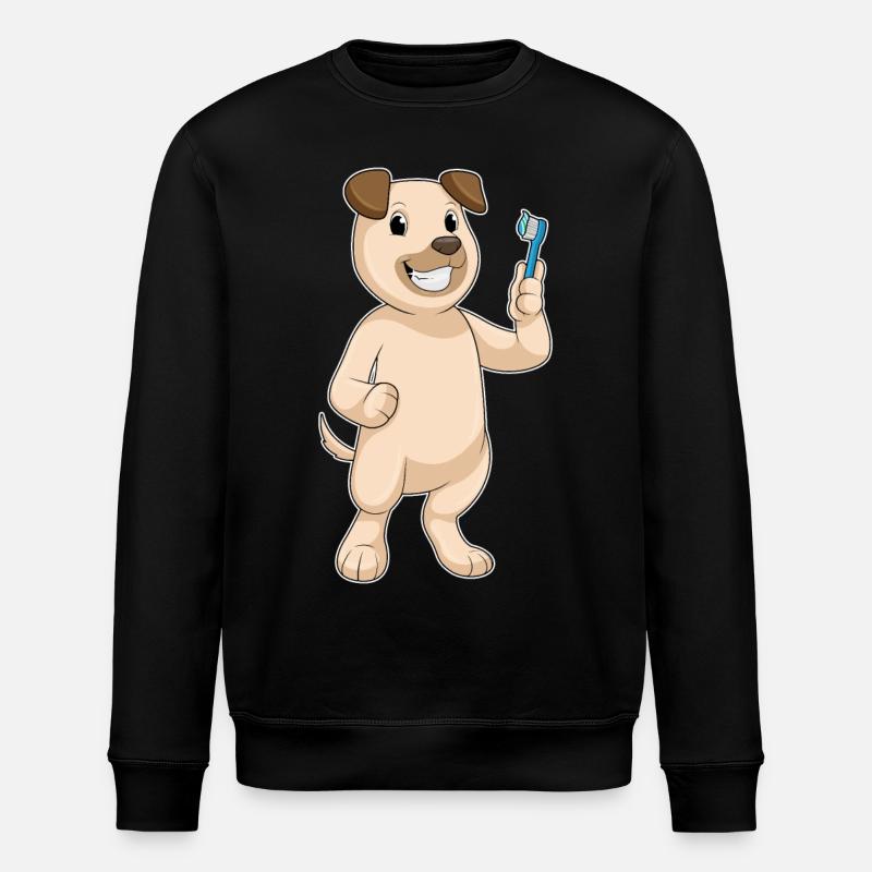 Chien avec brosse à dents - Sweat bio ROLLER Stanley/Stella Unisexe - noir