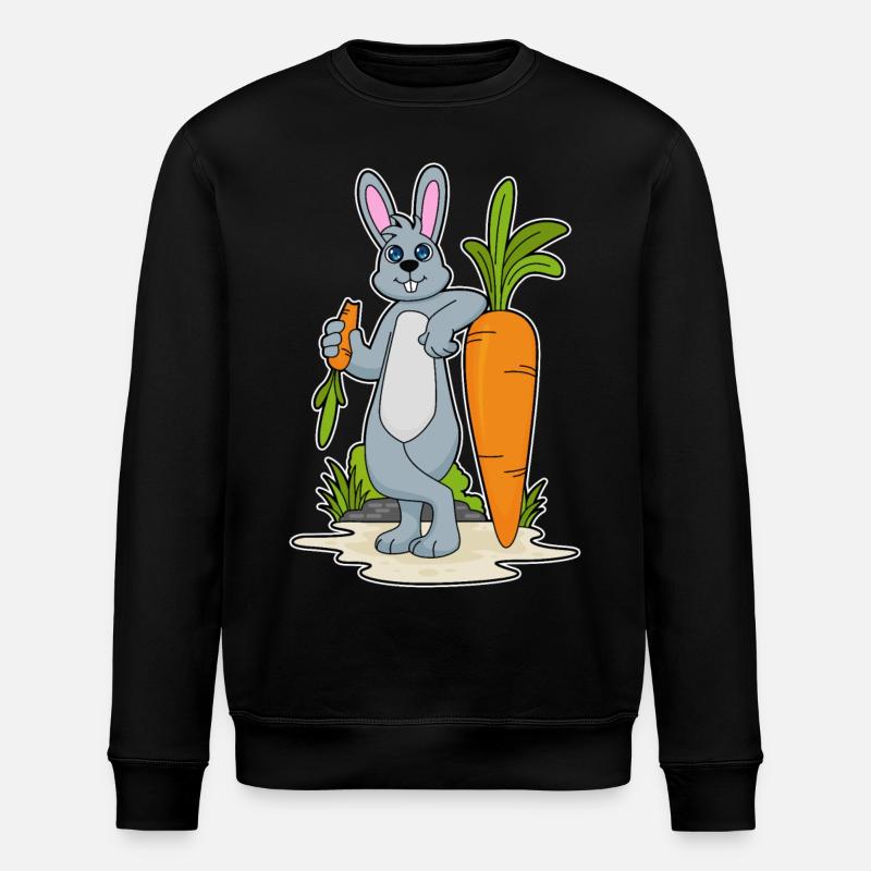 Rabbit with carrot - Stanley/Stella ROLLER Unisex Organic Sweatshirt - black