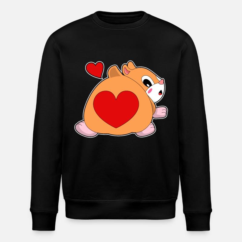 Hamster avec cœur - Sweat bio ROLLER Stanley/Stella Unisexe - noir