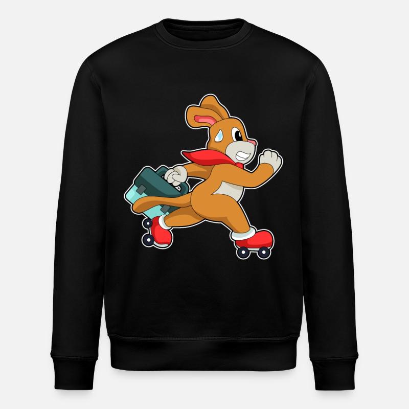 Dog with roller skates - Stanley/Stella ROLLER Unisex Organic Sweatshirt - black