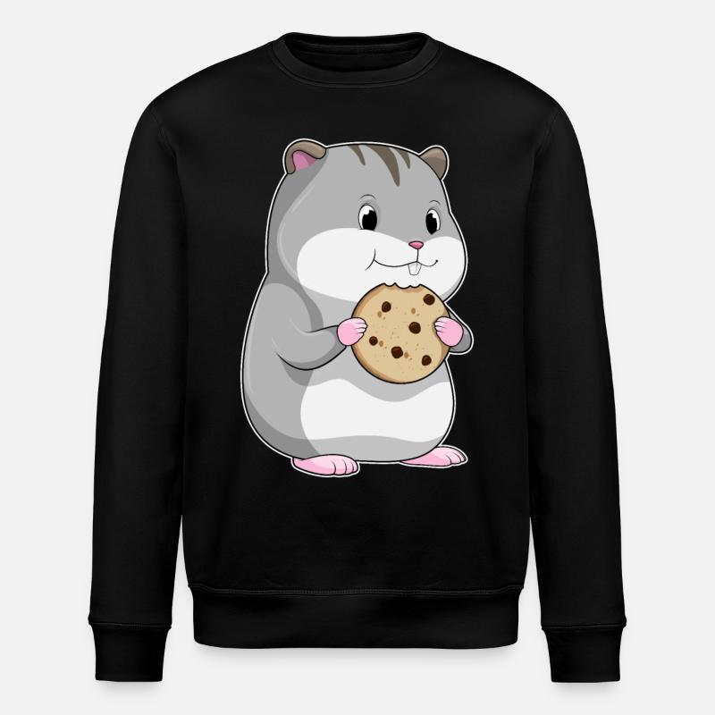 Hamster with biscuit - Stanley/Stella ROLLER Unisex Organic Sweatshirt - black
