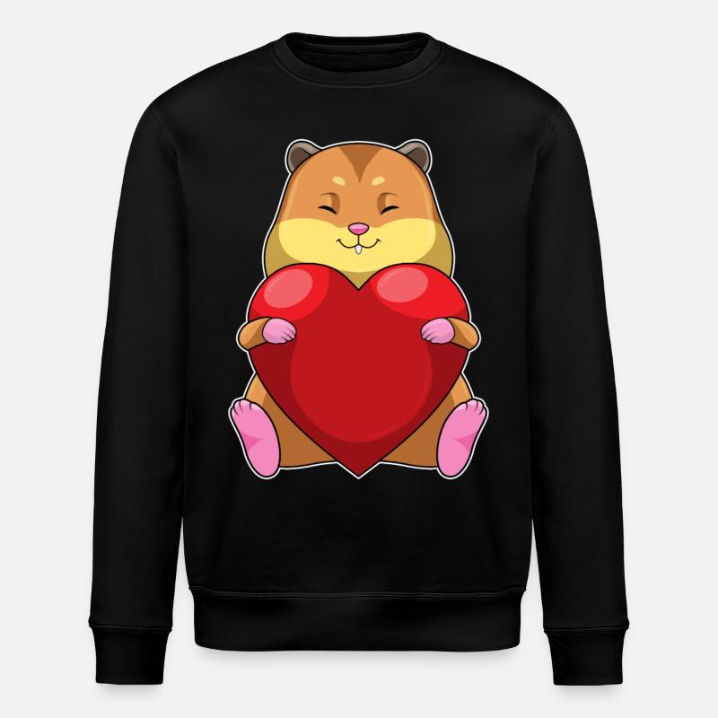 Hamster avec cœur - Sweat bio ROLLER Stanley/Stella Unisexe - noir