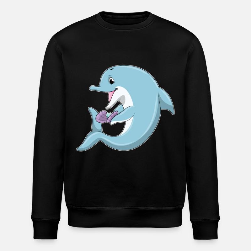 Dauphin avec perle - Sweat bio ROLLER Stanley/Stella Unisexe - noir
