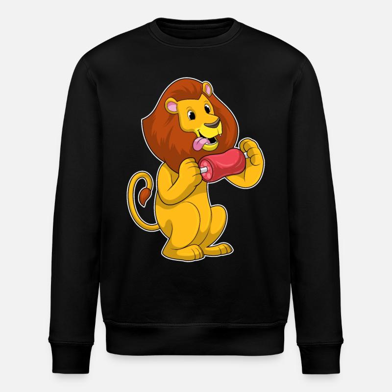 Lion with meat - Stanley/Stella ROLLER Unisex Organic Sweatshirt - black