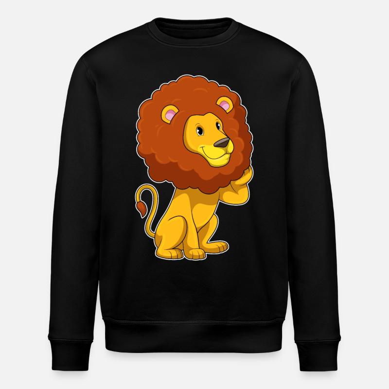 Lion with curls - Stanley/Stella ROLLER Unisex Organic Sweatshirt - black