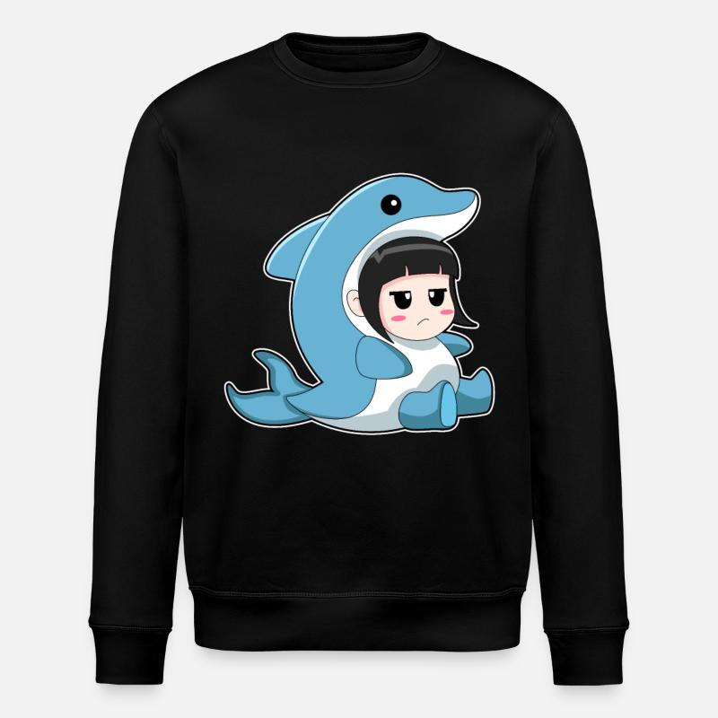 Child with dolphin costume - Stanley/Stella ROLLER Unisex Organic Sweatshirt - black