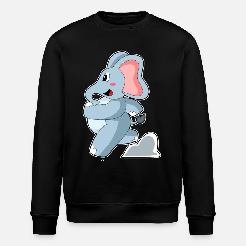 Elephant as jogger - Stanley/Stella ROLLER Unisex Organic Sweatshirt - black