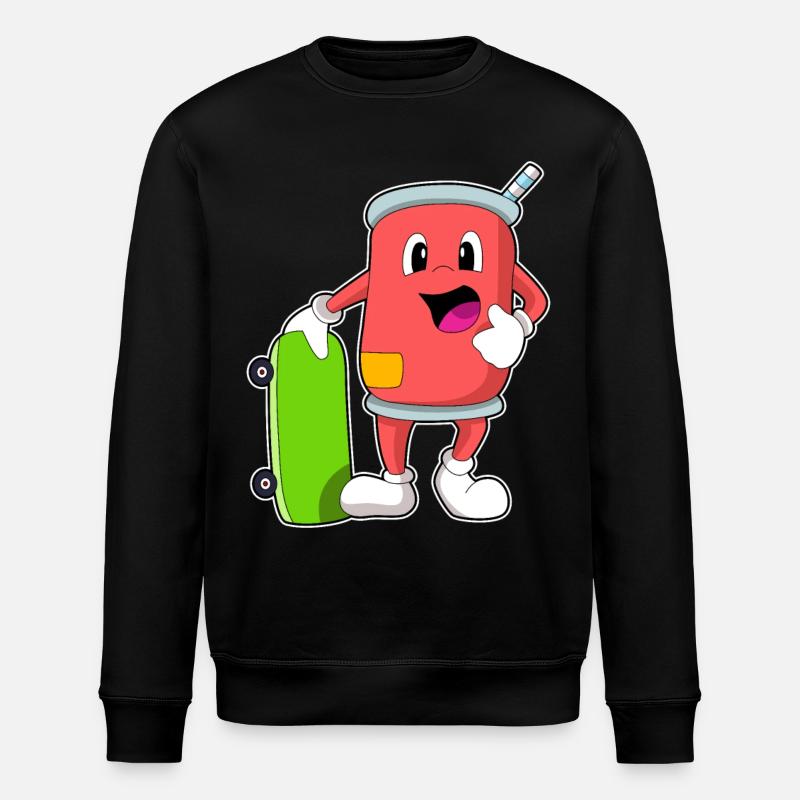 Dose als Skater mit Skateboard - Stanley/Stella Unisex Bio-Sweatshirt ROLLER - Schwarz