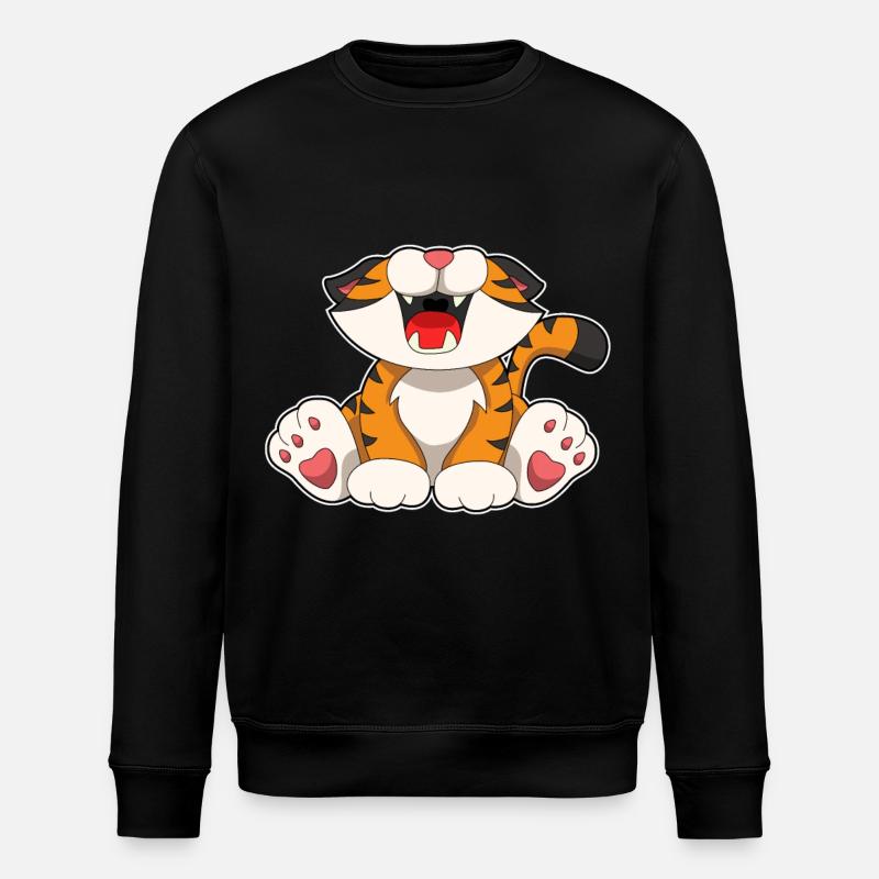 Brüllender Tiger - Stanley/Stella Unisex Bio-Sweatshirt ROLLER - Schwarz