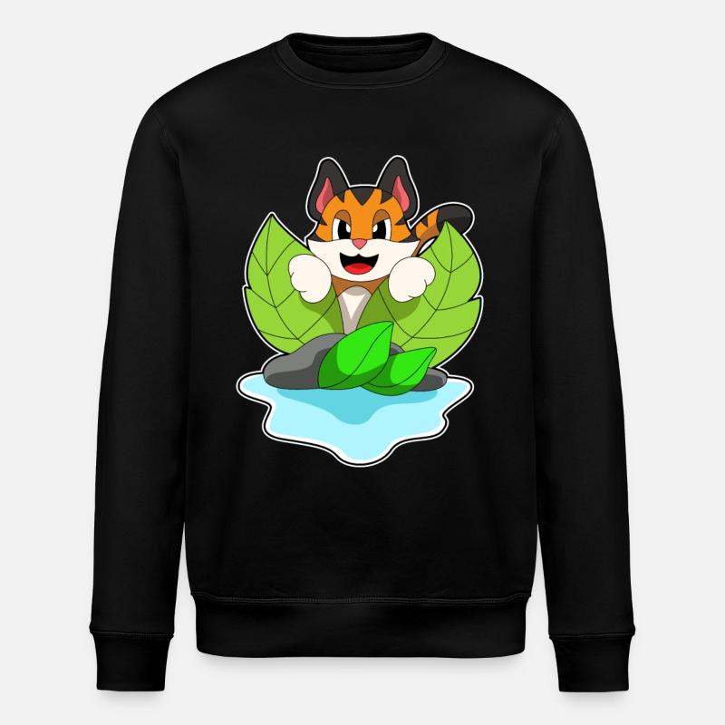 Tiger hunting - Stanley/Stella ROLLER Unisex Organic Sweatshirt - black