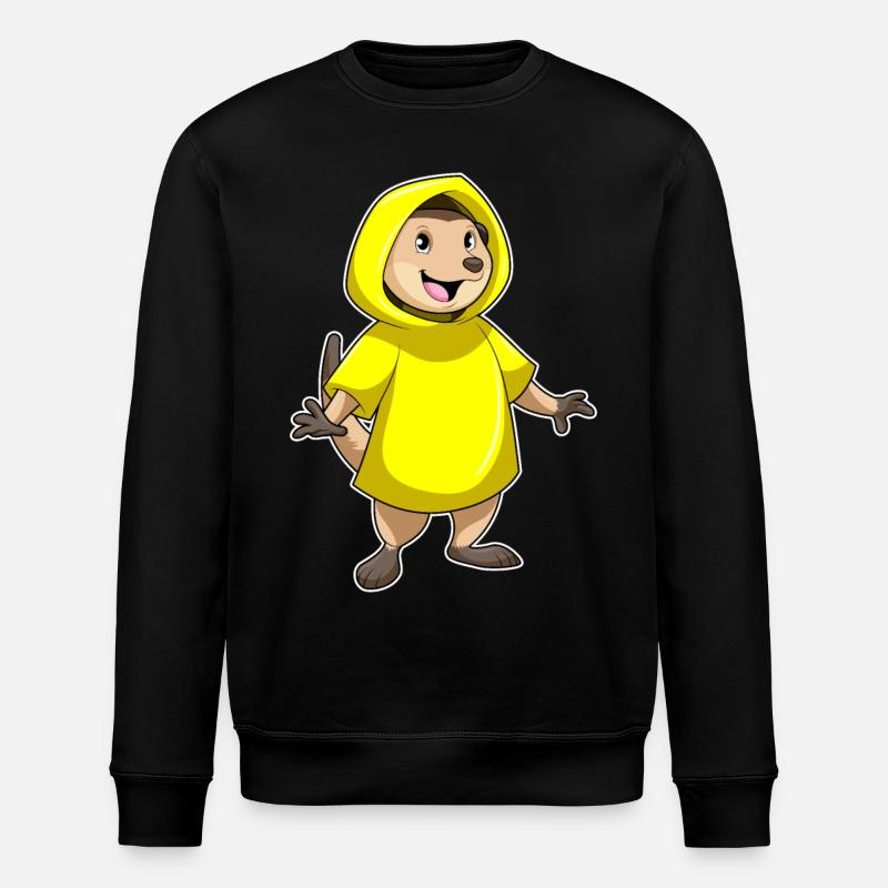 Erdmännchen mit Regenjacke - Stanley/Stella Unisex Bio-Sweatshirt ROLLER - Schwarz