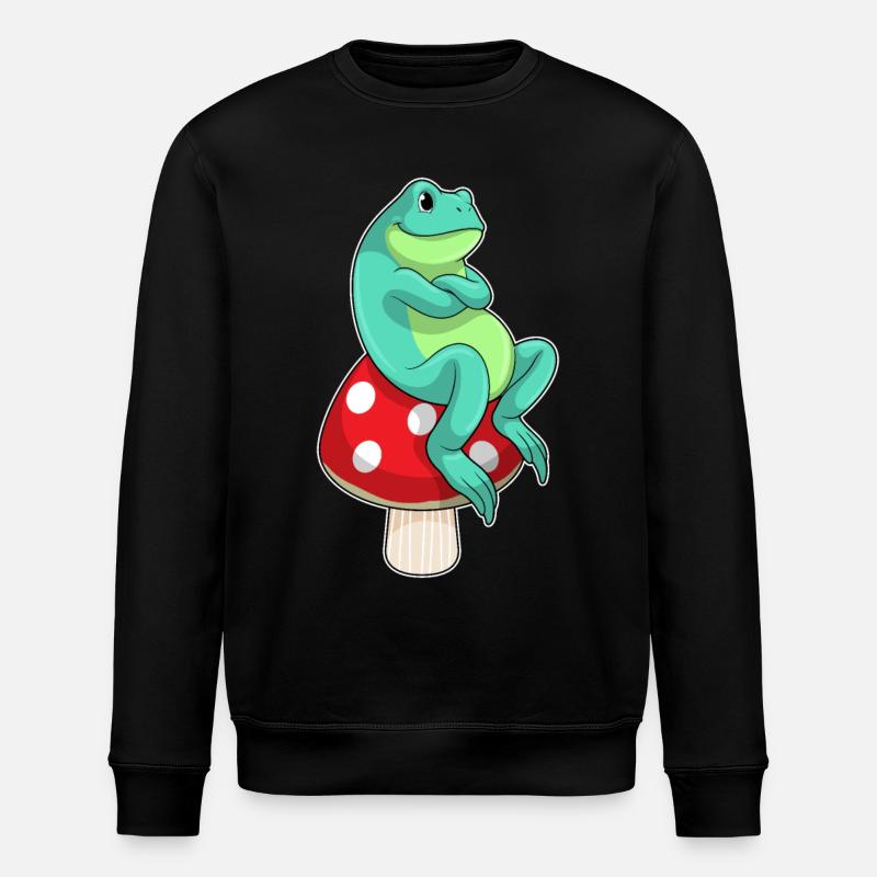 Grenouille au champignon - Sweat bio ROLLER Stanley/Stella Unisexe - noir