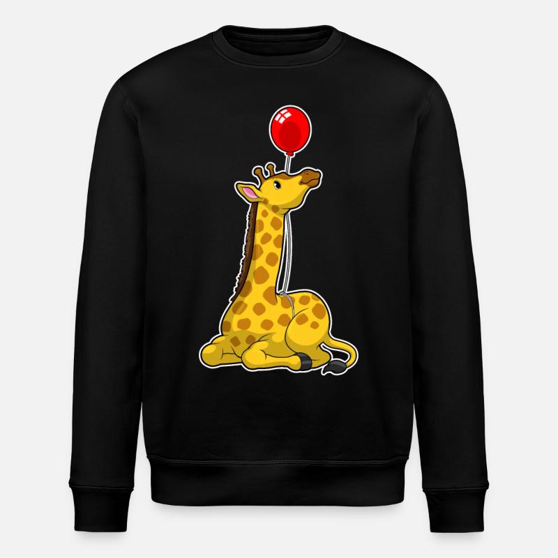 Giraffe with balloon - Stanley/Stella ROLLER Unisex Organic Sweatshirt - black