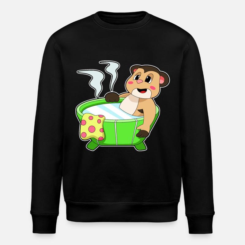 Meerkats bathing in bathtub - Stanley/Stella ROLLER Unisex Organic Sweatshirt - black