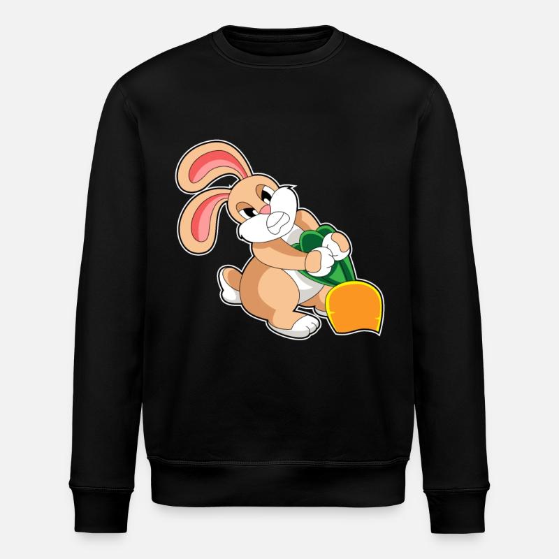 Rabbit with carrot - Stanley/Stella ROLLER Unisex Organic Sweatshirt - black