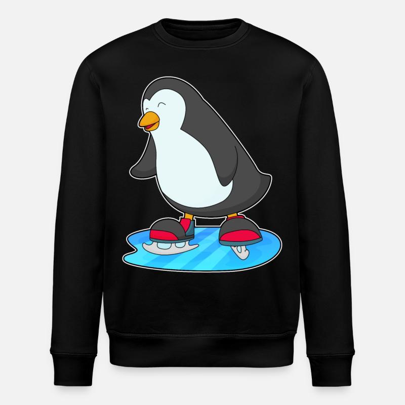 Patinage pingouin avec patins - Sweat bio ROLLER Stanley/Stella Unisexe - noir