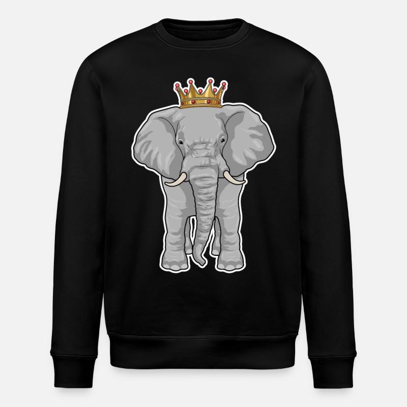 Couronne du roi éléphant - Sweat bio ROLLER Stanley/Stella Unisexe - noir