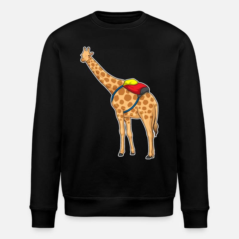 Giraffe Backpack - Stanley/Stella ROLLER Unisex Organic Sweatshirt - black