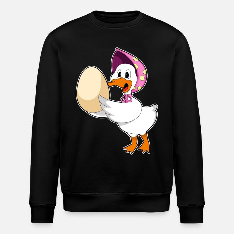 Duck egg - Stanley/Stella ROLLER Unisex Organic Sweatshirt - black