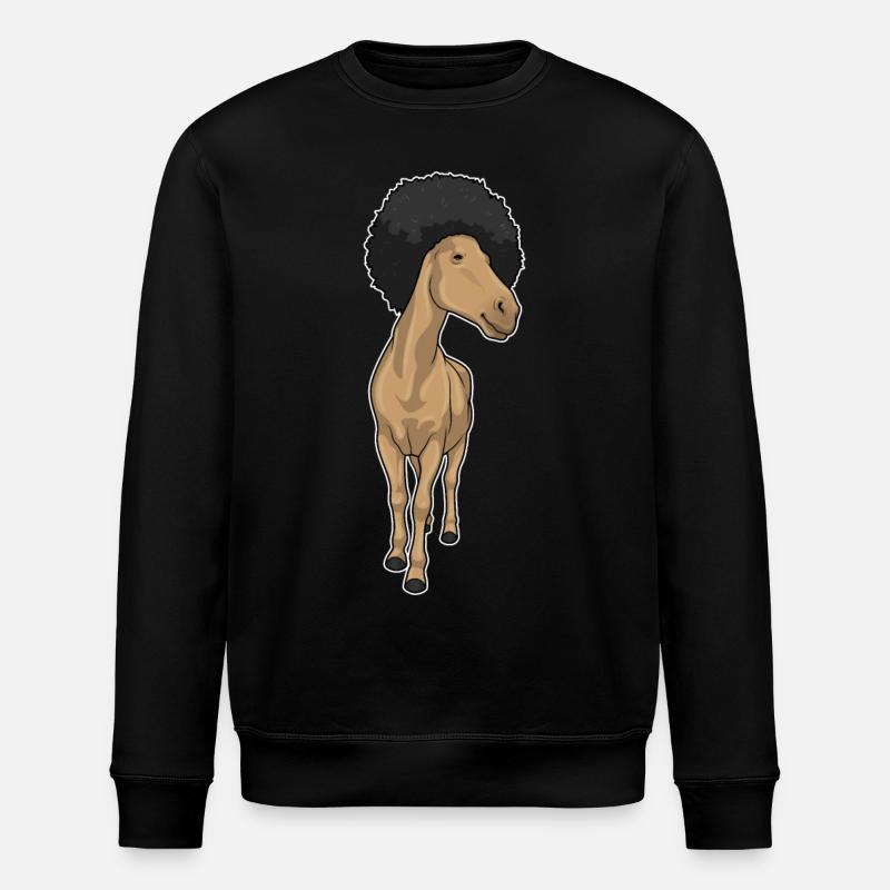 Pferd Afro - Stanley/Stella Unisex Bio-Sweatshirt ROLLER - Schwarz