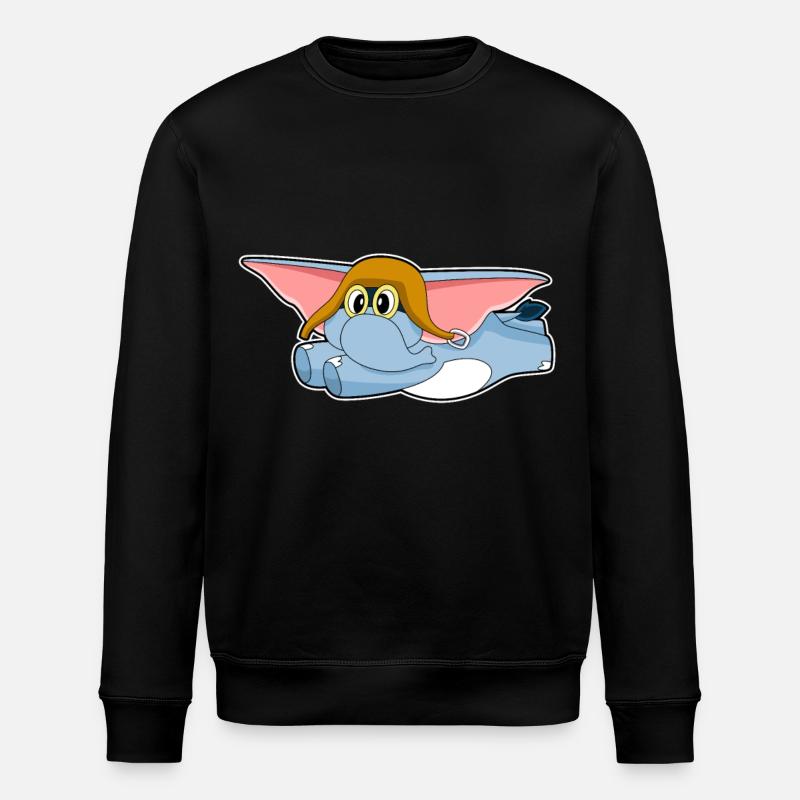 Elephant Pilot Pilot Cap - Stanley/Stella ROLLER Unisex Organic Sweatshirt - black