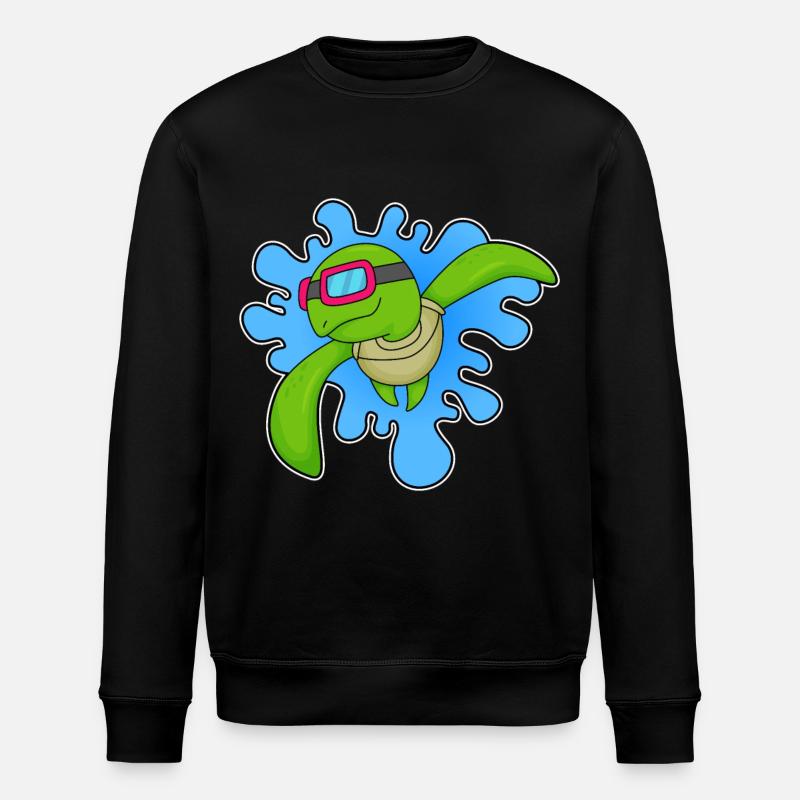 Turtle Swimming Goggles - Stanley/Stella ROLLER Unisex Organic Sweatshirt - black