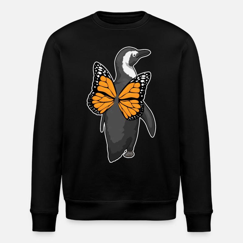 Penguin Butterfly Wings - Stanley/Stella ROLLER Unisex Organic Sweatshirt - black