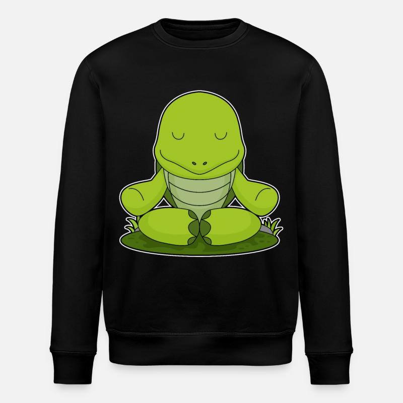 Turtle Yoga Meditation - Stanley/Stella ROLLER Unisex Organic Sweatshirt - black