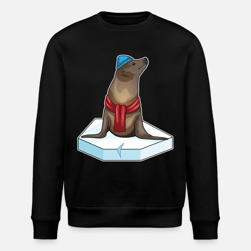 Seal Ice Plaice - Stanley/Stella ROLLER Unisex Organic Sweatshirt - black